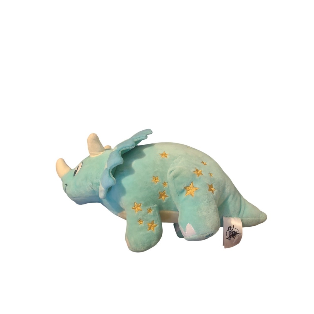 Disney Animal Kingdom Triceratops Plush Teal Blue Gold Stars Dinosaur Stuffed oy